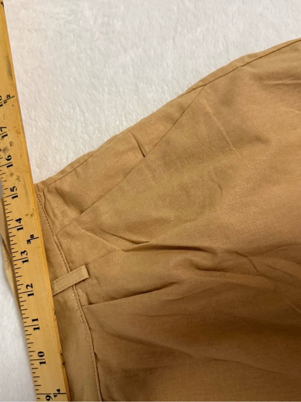 GIGIO USA Womens Large Tan Pleated Shorts High Waist Wide Leg NWT Pockets - Picture 5 of 9